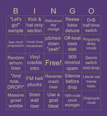 Silver's Stream Bingo Card