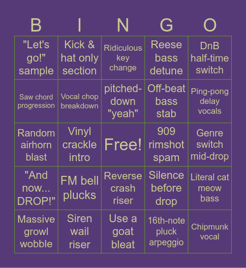 Silver's Stream Bingo Card