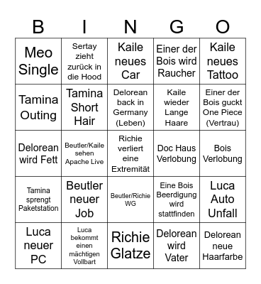 Bois Bingo 2026 Bingo Card