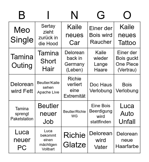 Bois Bingo 2026 Bingo Card