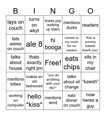 dad Bingo Card