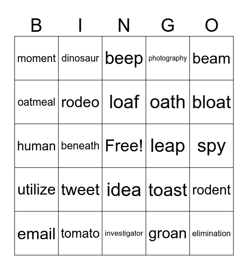 Vowel Teams + Open and Closed Words Bingo Card