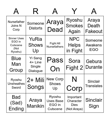 Canto 9 - Part III Bingo Card