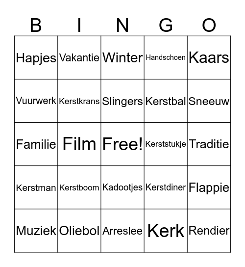 feestbingo Card