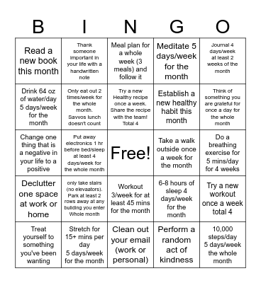 Savvos Bingo Card