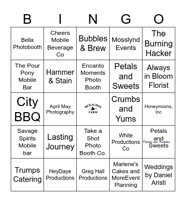 Vendors Passport Bingo Card