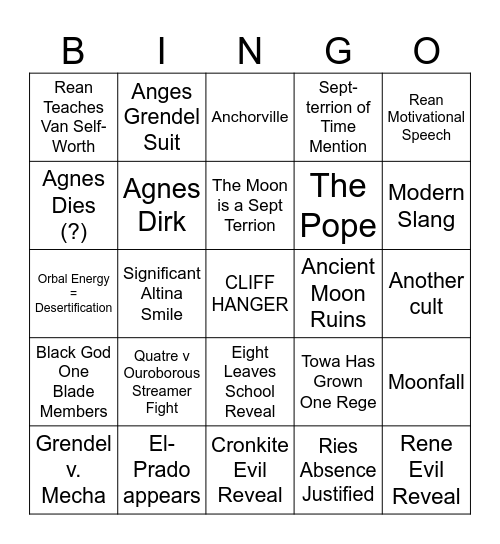 Trails Beyond the Horizon Bingo Card
