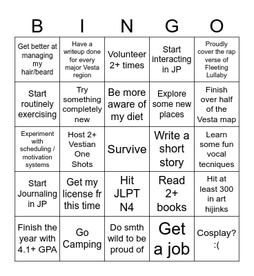 2026 Bingo Card