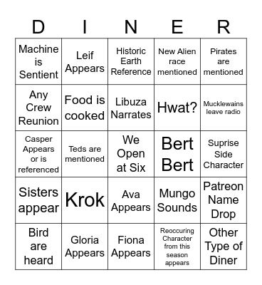 Midnight Burger Chapter 49 Bingo Card