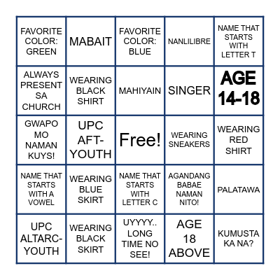 YOUTH ENCOUNTER 2026 Bingo Card