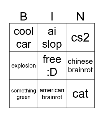 douyin bingo Card