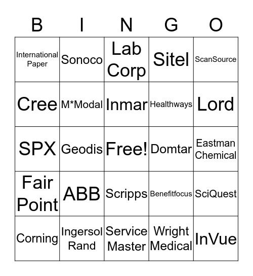Ray Bingo Card