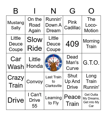 Planes, Trains & Autos Bingo Card