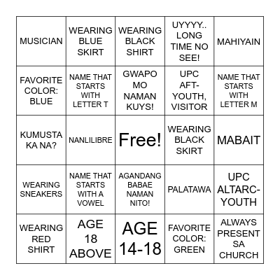 YOUTH ENCOUNTER 2026 Bingo Card