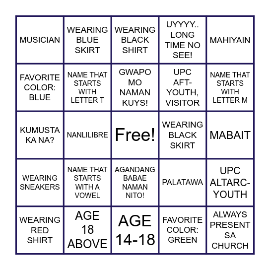 YOUTH ENCOUNTER 2026 Bingo Card