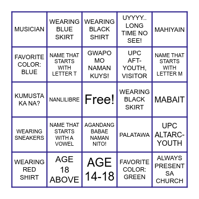 YOUTH ENCOUNTER 2026 Bingo Card