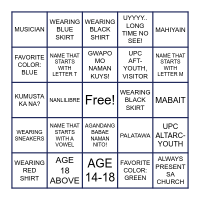 YOUTH ENCOUNTER 2026 Bingo Card