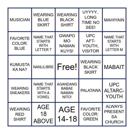 YOUTH ENCOUNTER 2026 Bingo Card
