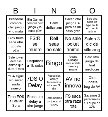 Año 2026 Bingo Card
