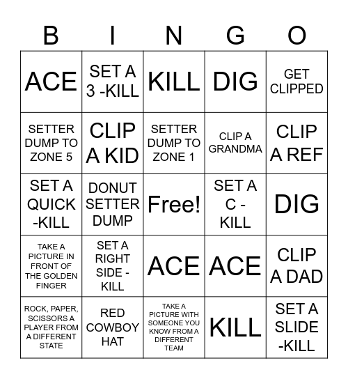 ADDY'S BINGO Card