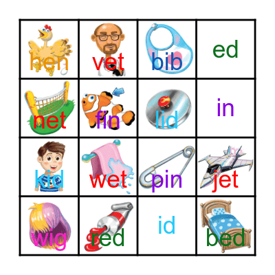 Phonics 2 Units 3&4 Bingo Card