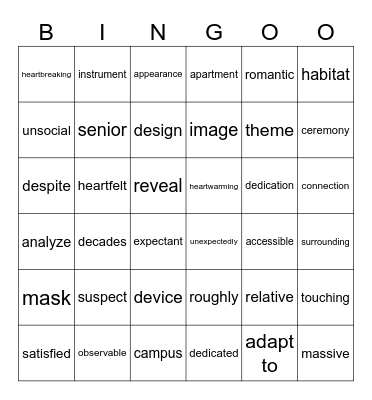 第一套 Bingo Card