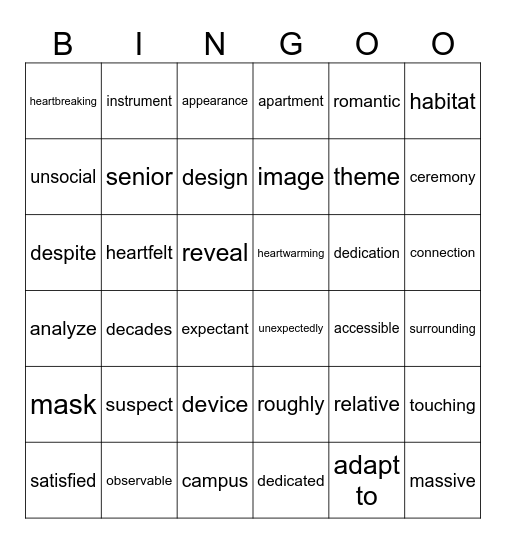 第一套 Bingo Card
