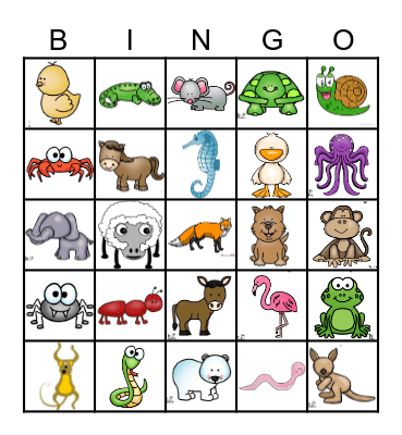 Animal Walks Bingo Card