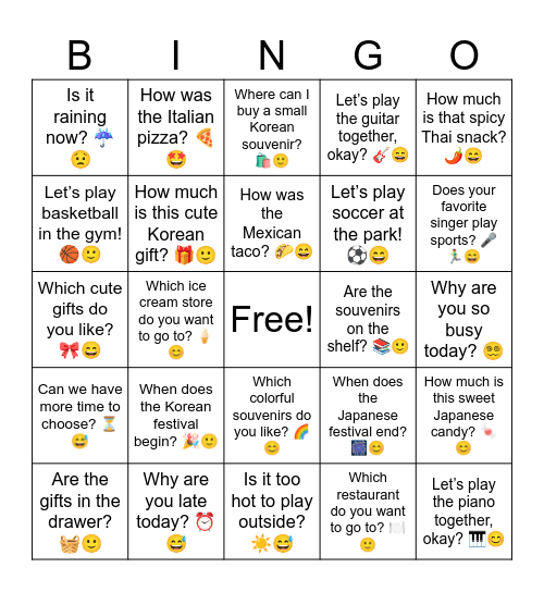 B9 Review Questions Bingo Card