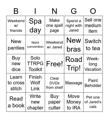2026 Bingo Card