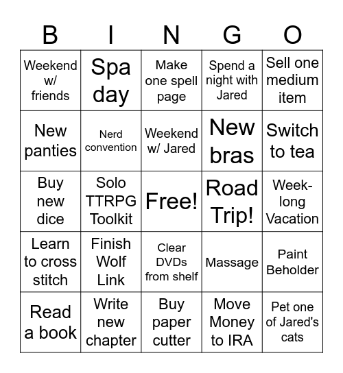 2026 Bingo Card