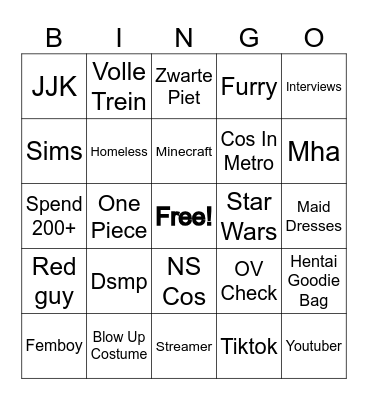 HDCC Bingo Card