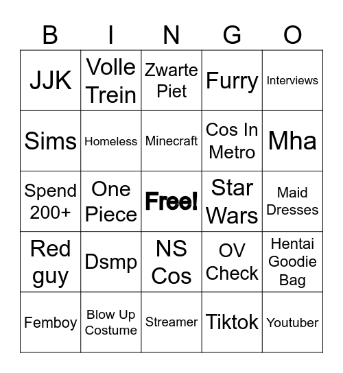 HDCC Bingo Card
