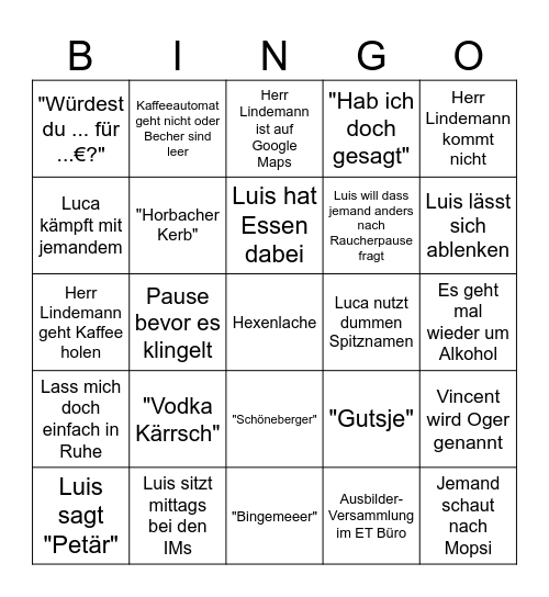 Evonigo Bingo Card