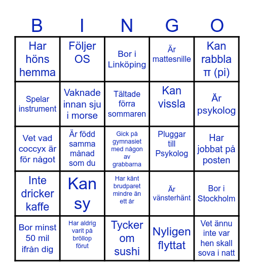 BINGO Card