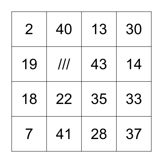 roodkapjes bingo Card