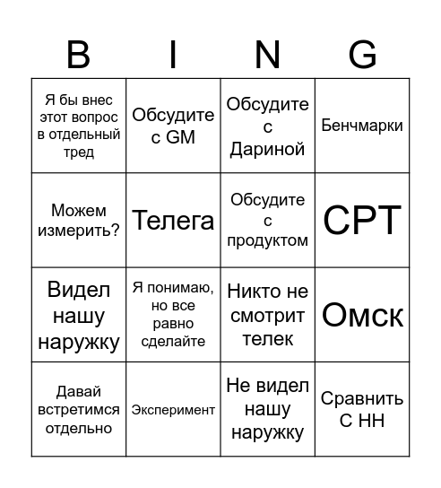 Антон Бинго Bingo Card