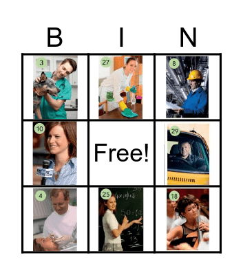 Occupation Bingo Card