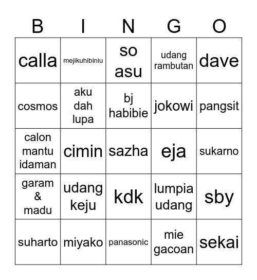 adalahsazha Bingo Card
