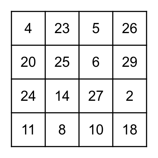 BINGO MUSICAL Bingo Card