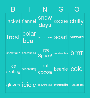 Winter Bingo Card