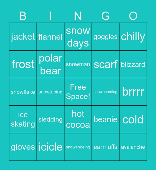Winter Bingo Card