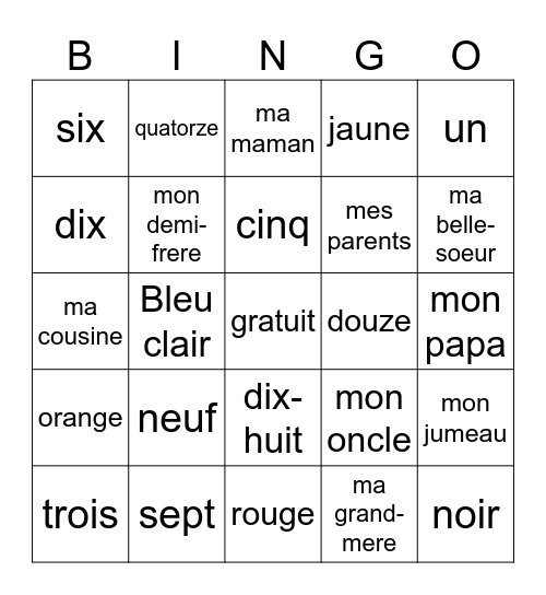 Ja'raye Mcfarland Bingo Card