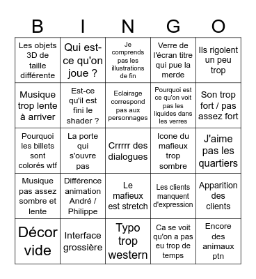 Ragebait alcoolique Bingo Card