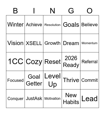 Bucher Bingo - New Year Edition Bingo Card