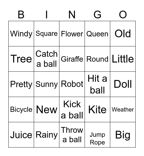 Review Bingo Card