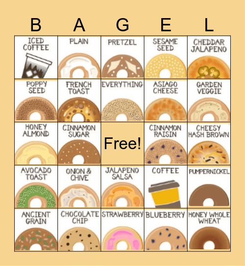 BAGEL BINGO Card