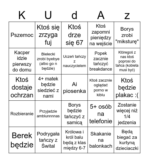 Bingo karnawalolwe Bingo Card