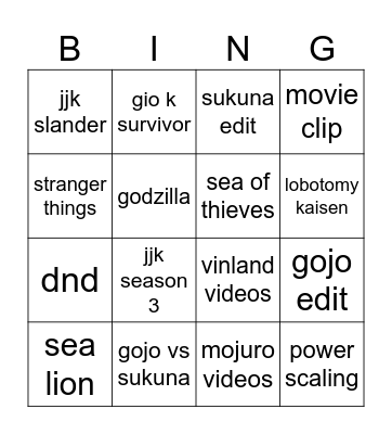 Bingo Card