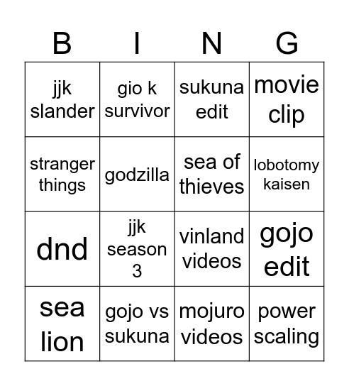 Bingo Card